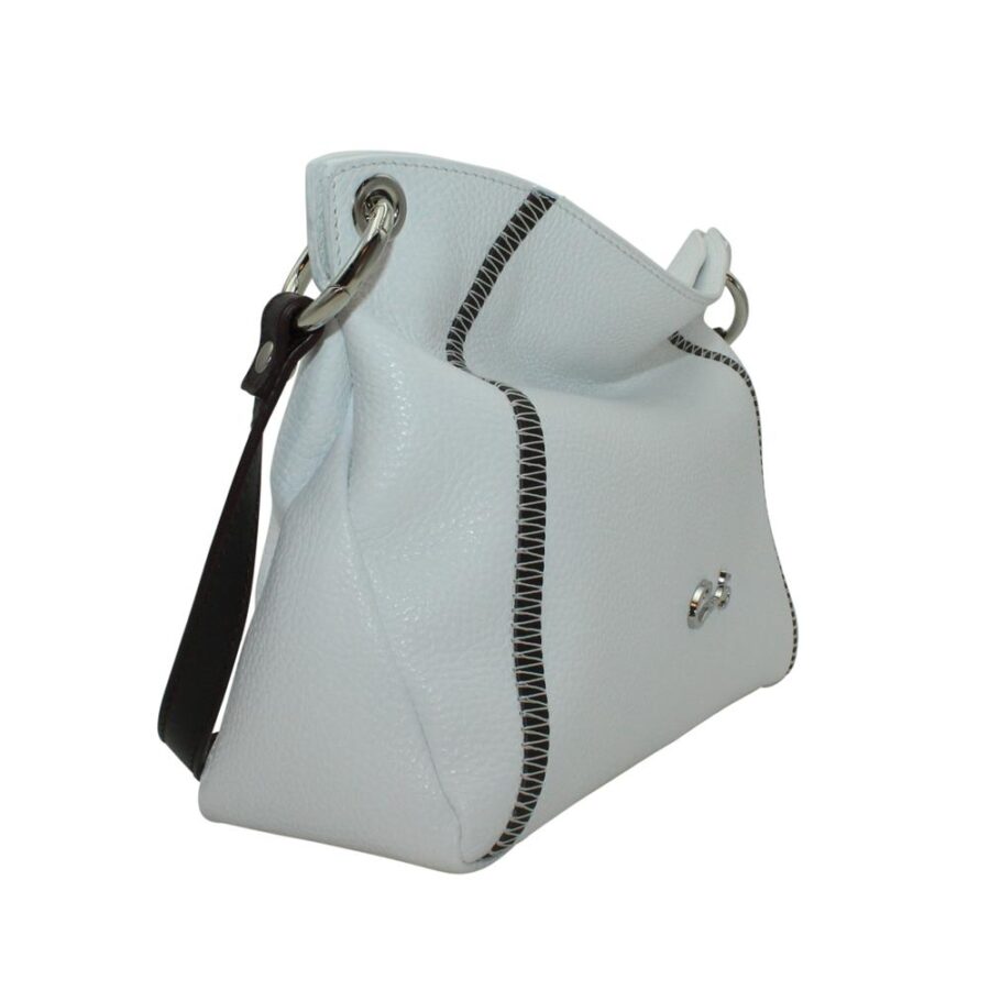 Bolso Cats Bandolera con Costuras Zigzag color blanco