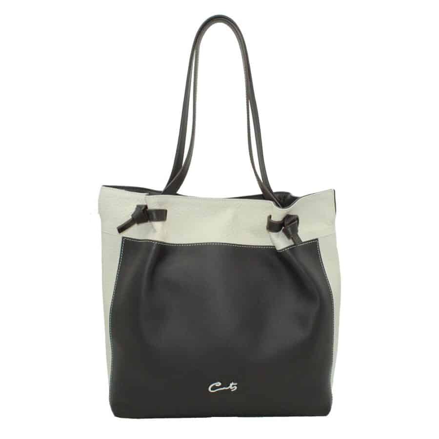 Bolso Cats Shopping Piel Burbuja Combi color nata/marrón
