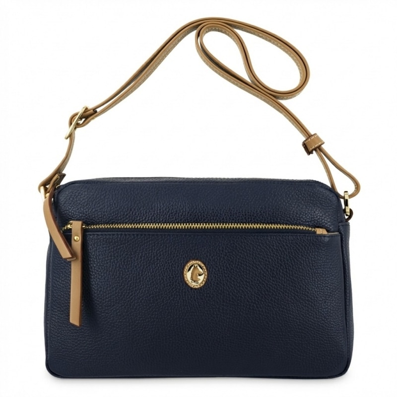 Bolso bandolera grande El Potro Oasis mujer en piel vacuno color azul