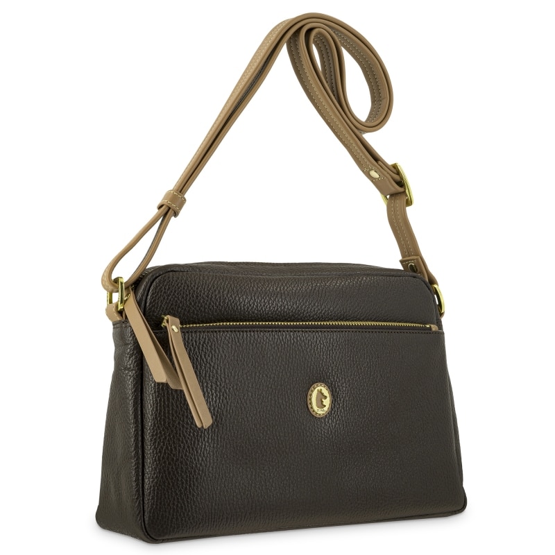 Bolso bandolera grande El Potro Oasis mujer en piel vacuno color marrón