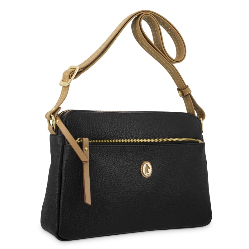 Bolso bandolera grande El Potro Oasis mujer en piel vacuno color negro