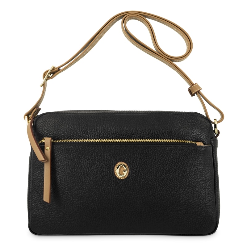 Bolso bandolera grande El Potro Oasis mujer en piel vacuno color negro