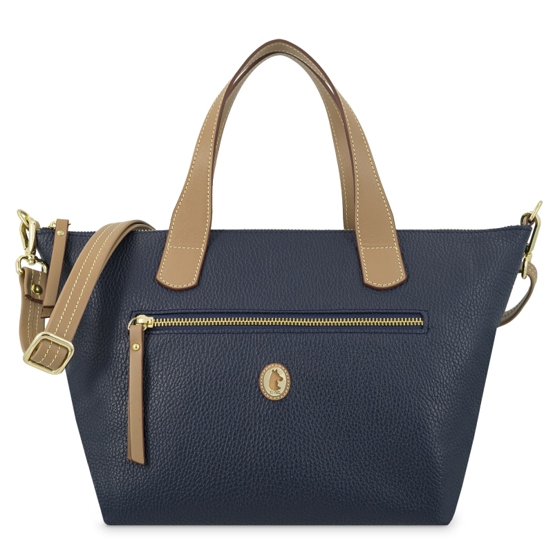 Bolso cesta bandolera El Potro Oasis mujer en piel vacuno color azul