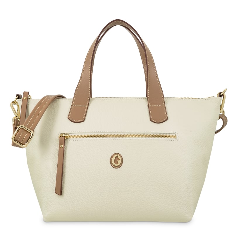 Bolso cesta bandolera El Potro Oasis mujer en piel vacuno color ivory