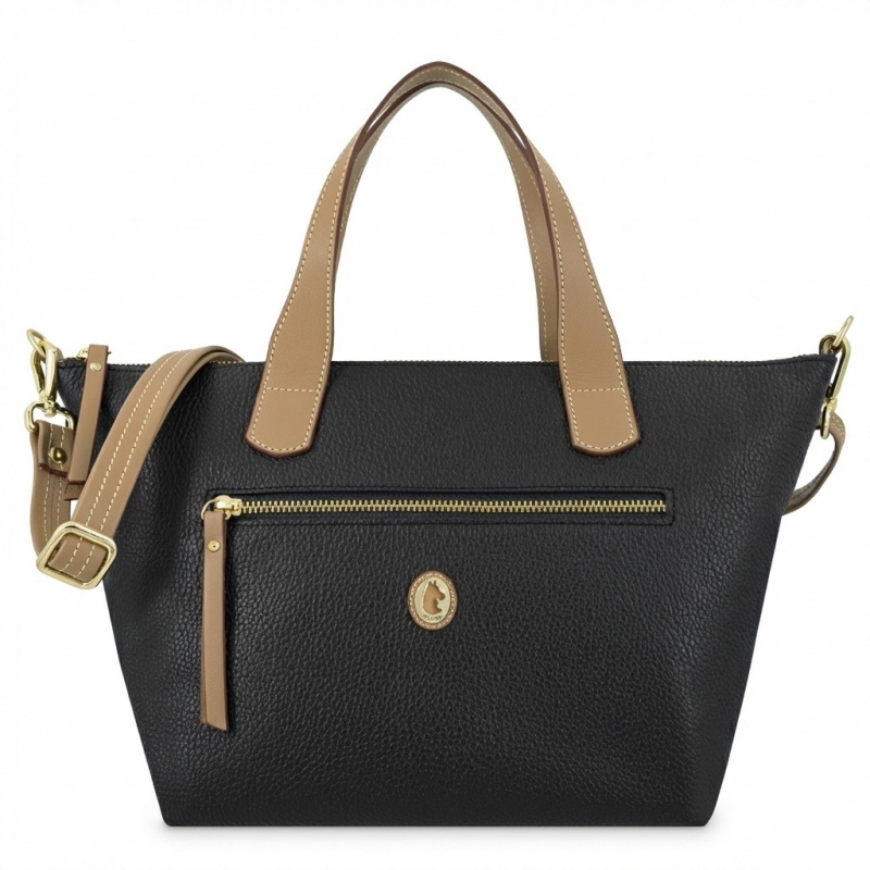 Bolso cesta bandolera El Potro Oasis mujer en piel vacuno color negro