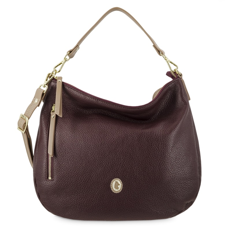 Bolso Hobo El Potro Oasis de mujer en piel vacuno color burdeos