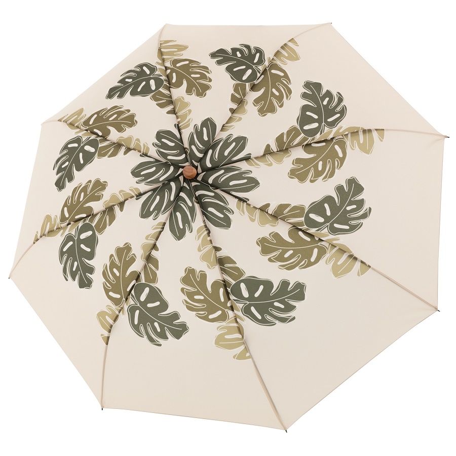 Paraguas sostenible Doppler plegable automatico nature beige hojas