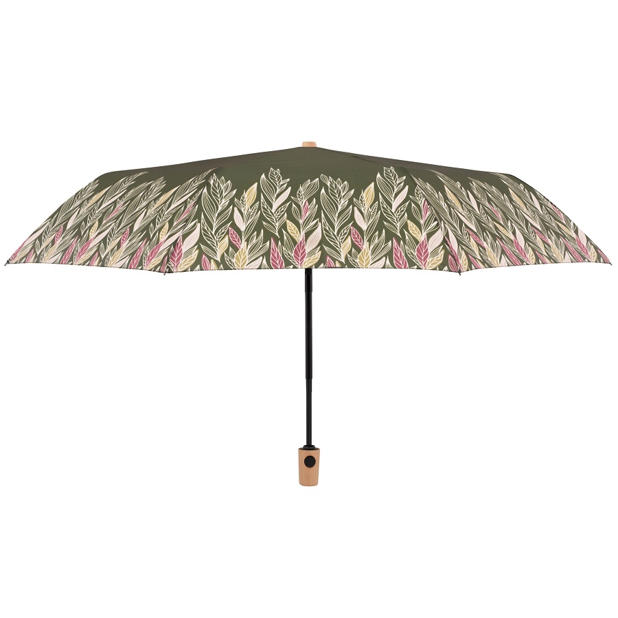 Paraguas sostenible Doppler plegable automatico nature verde hojas